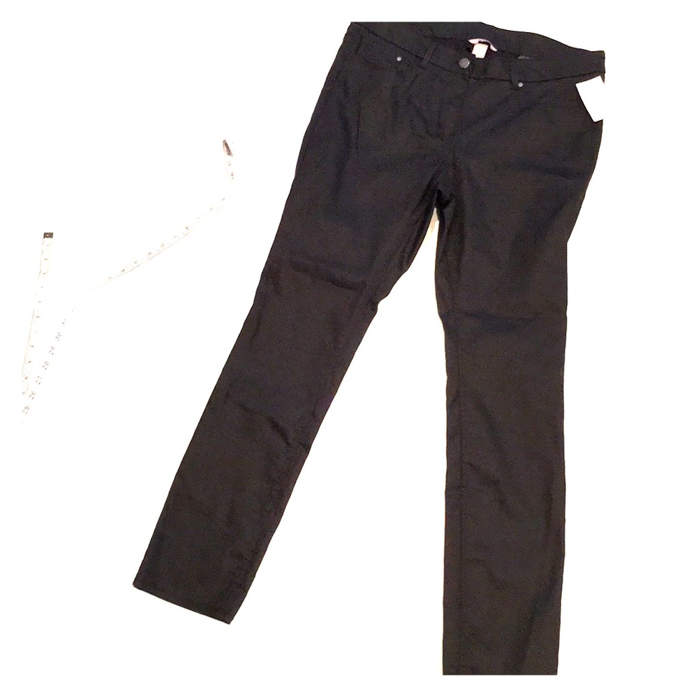 Black waxed skinny jeans